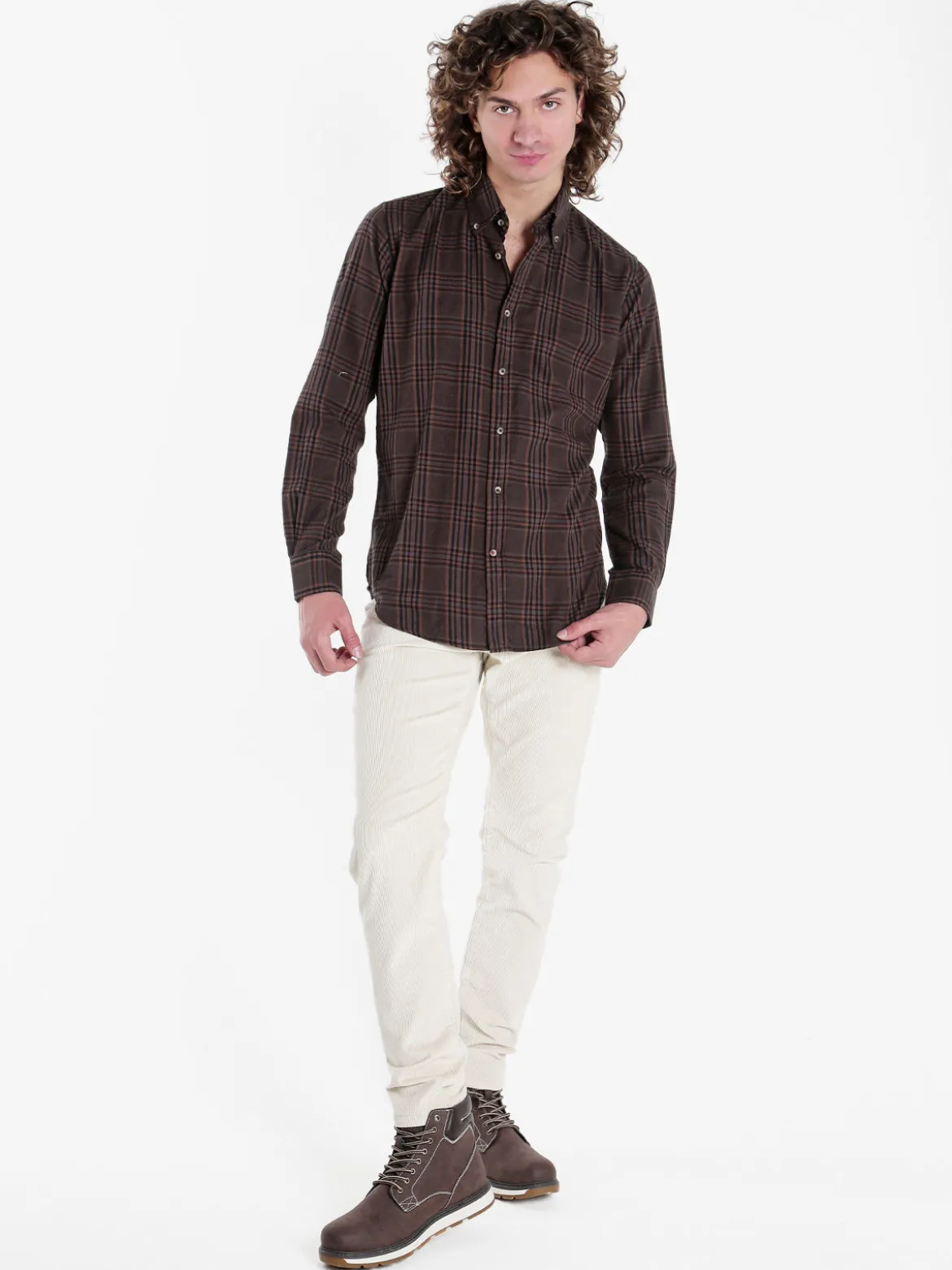 Guy Camicia a quadri da uomo in cotone