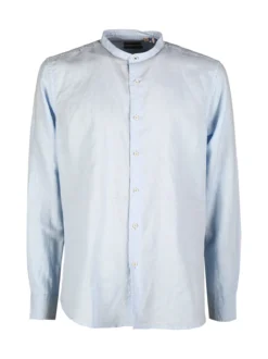 Guy Camicia da uomo alla coreana in misto lino
