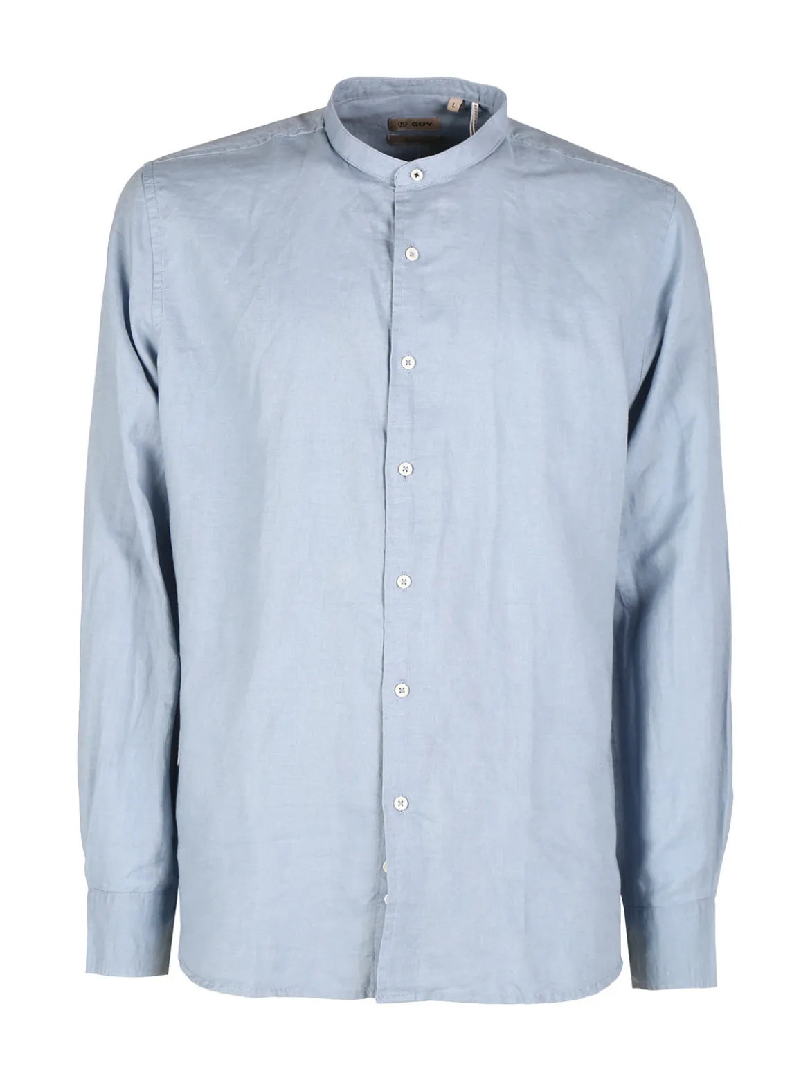Guy Camicia da uomo alla coreana in misto lino