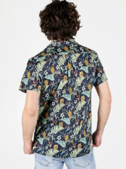 Guy Camicia da uomo floreale a maniche corte
