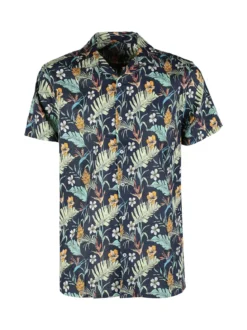 Guy Camicia da uomo floreale a maniche corte