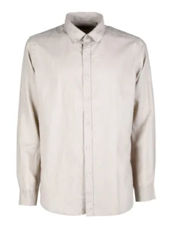 Guy Camicia da uomo in misto lino a maniche lunghe