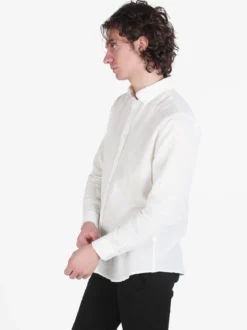 Guy Camicia da uomo in misto lino a maniche lunghe