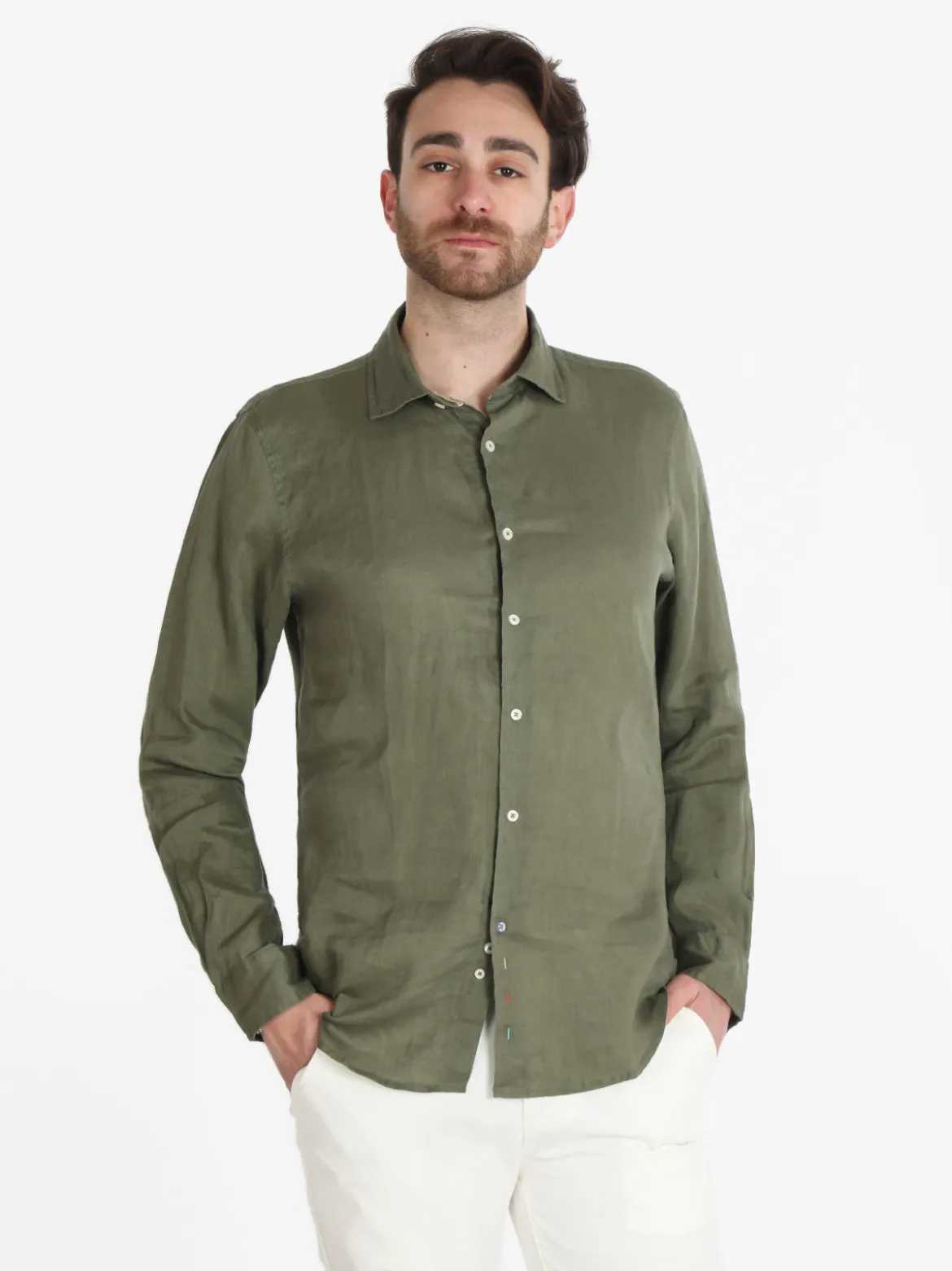 Guy Camicia uomo in lino a manica lunga