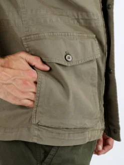 Guy Giacca da uomo modello parka con bottoni e zip