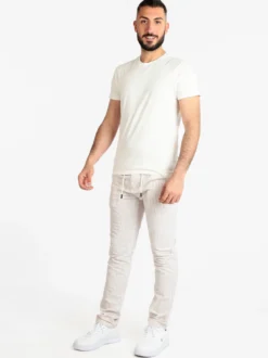 Guy Pantaloni rigati in cotone con coulisse da uomo