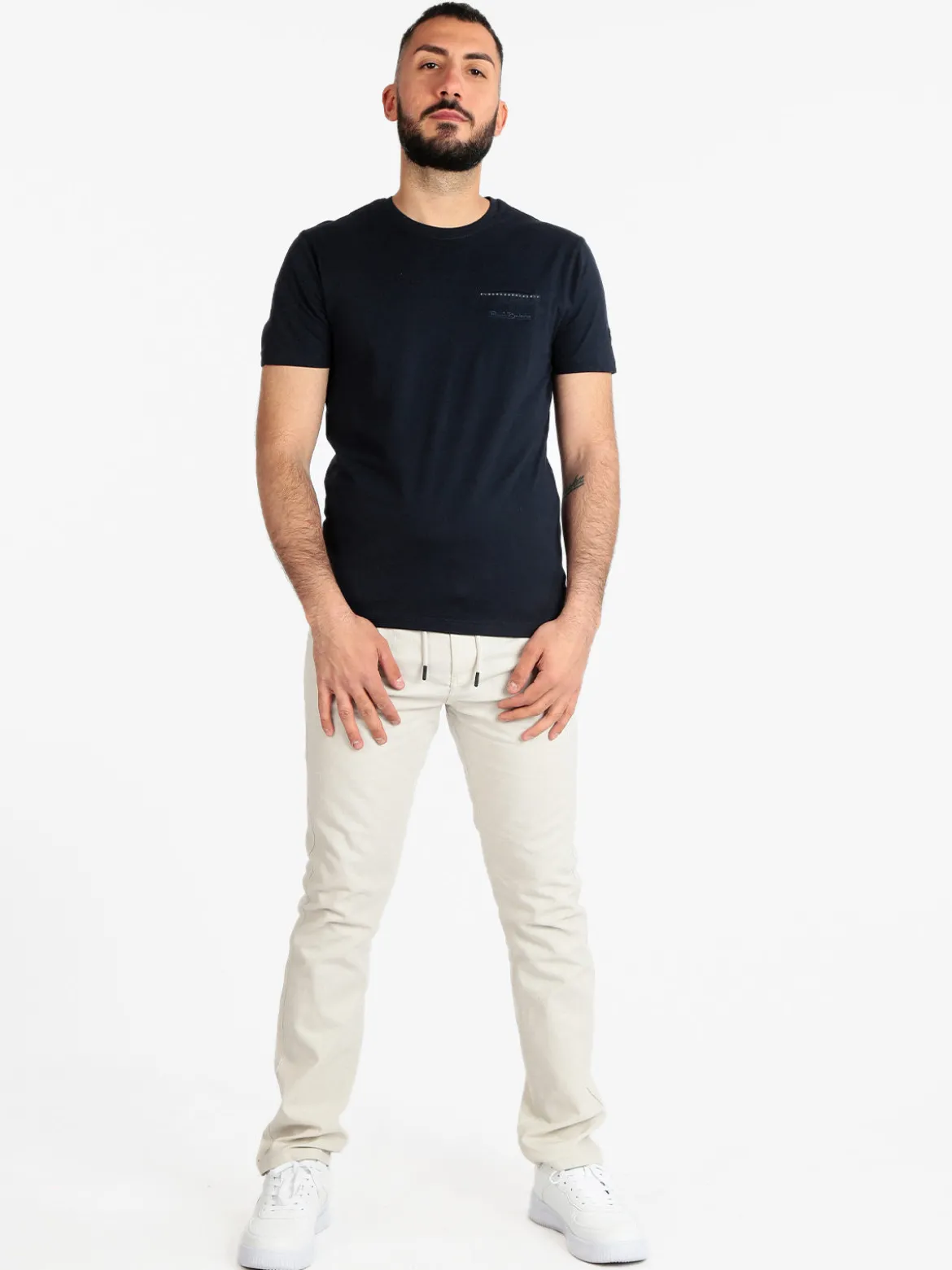Guy Pantaloni uomo misto lino e cotone con coulisse