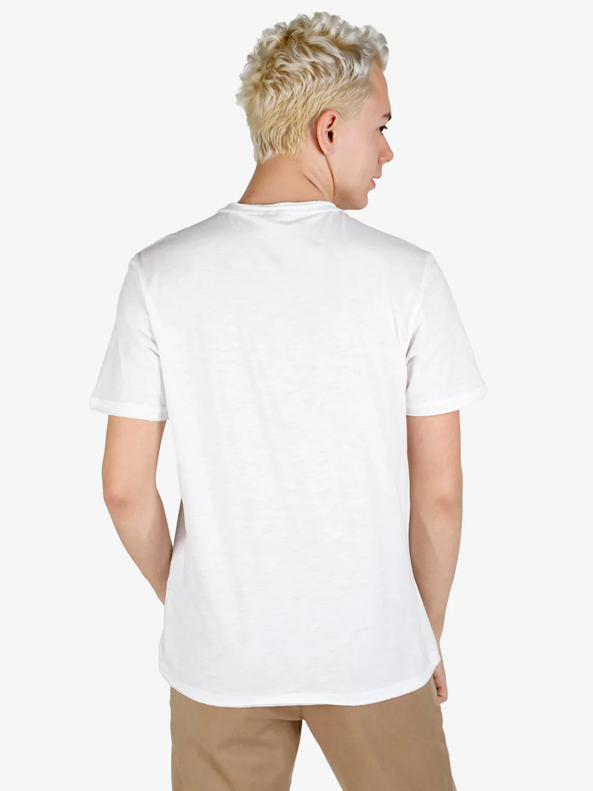 Guy T-shirt da uomo in cotone con bottoni sullo scollo