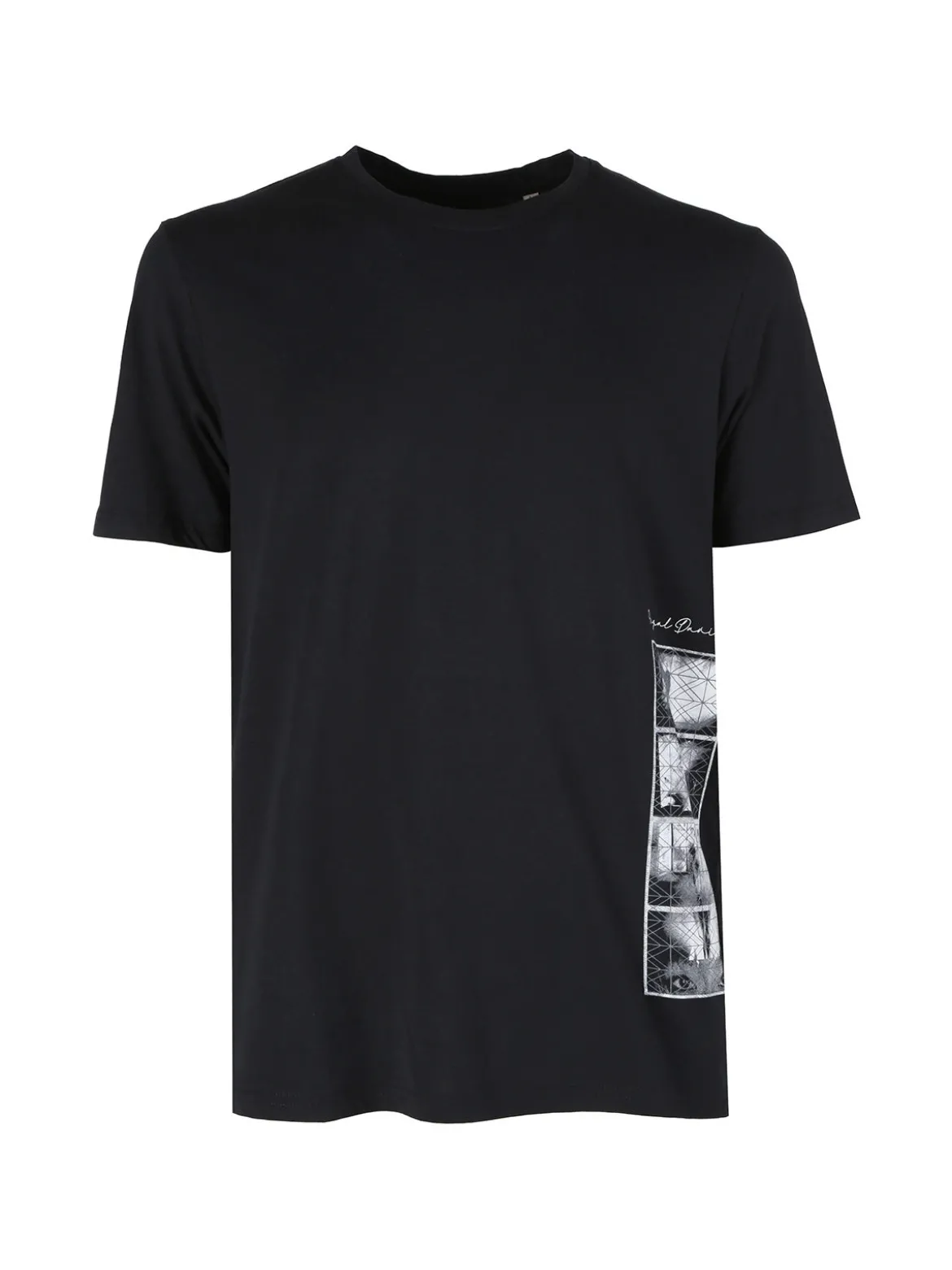 Guy T-shirt uomo in cotone con stampa sul fondo