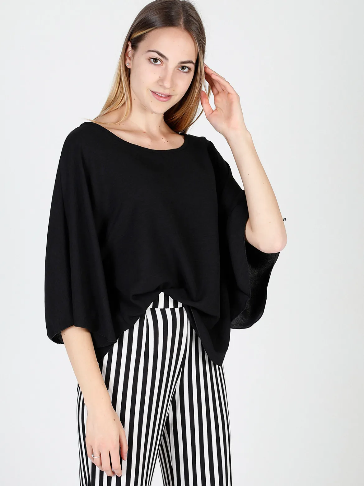 Hdl Milano Blusa donna con maniche a campana