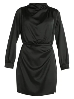 Hdl Milano Vestito donna manica lunga effetto raso