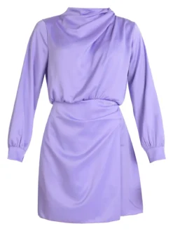 Hdl Milano Vestito donna manica lunga effetto raso