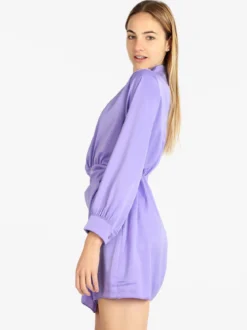 Hdl Milano Vestito donna manica lunga effetto raso