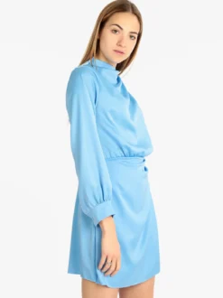 Hdl Milano Vestito donna manica lunga effetto raso