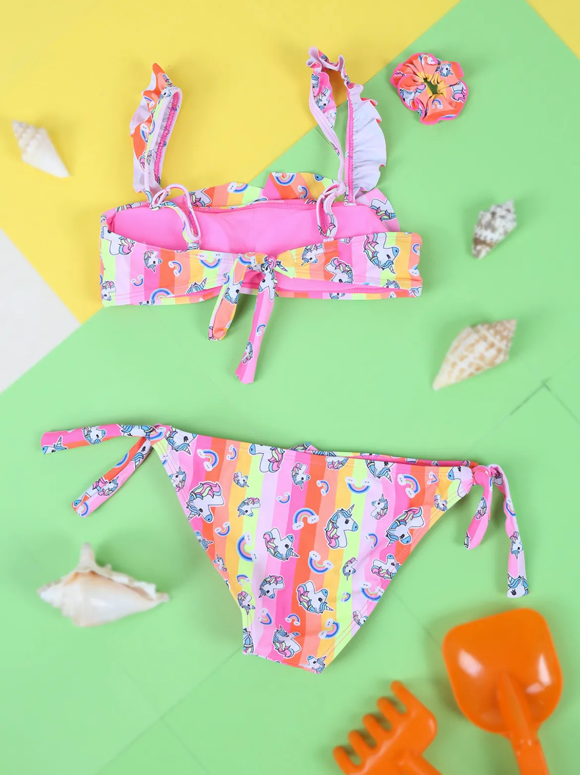 Hello Bikini Bikini unicorno da bambina con elastico per capelli