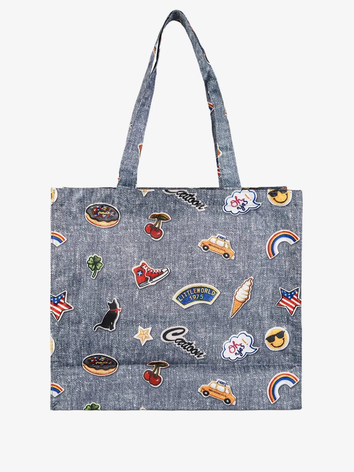 Hernan Borsa shopper della spesa con stampe - jeans