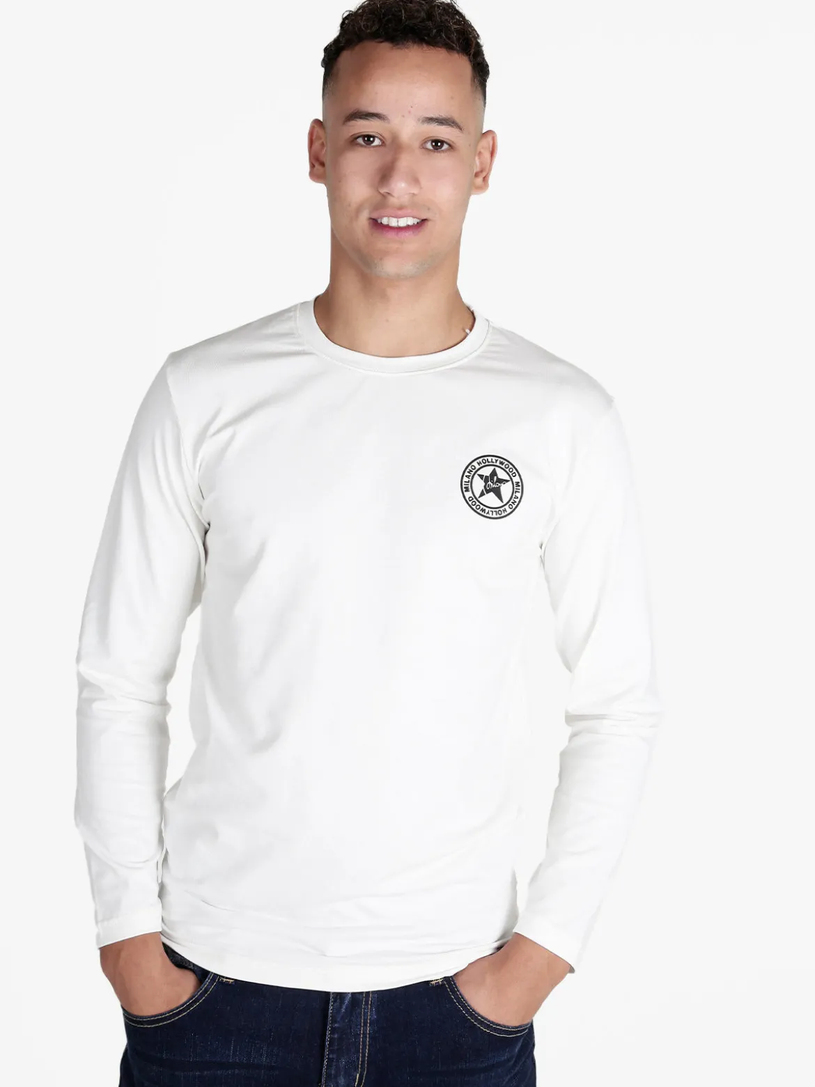 Hollywood Milano T-shirt uomo a maniche lunghe in cotone