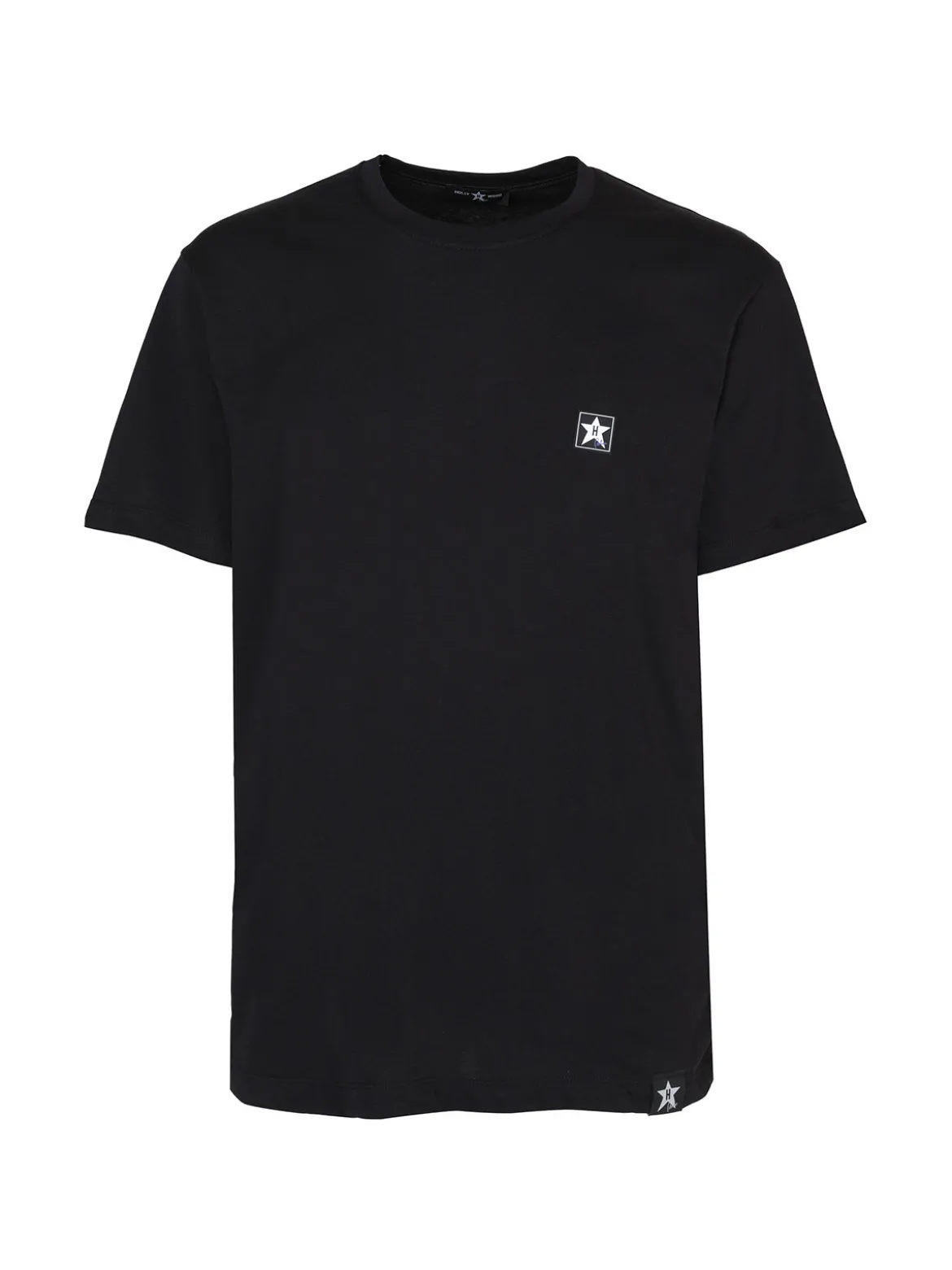 Hollywood T-shirt girocollo da uomo in cotone con patch gommata