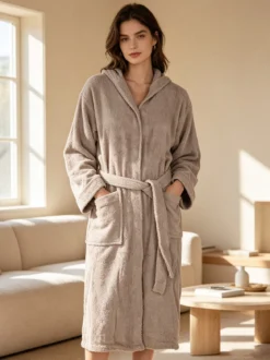 Home Zen Accappatoio unisex in spugna di cotone con cappuccio