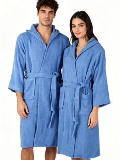 Home Zen Accappatoio unisex in spugna di cotone con cappuccio