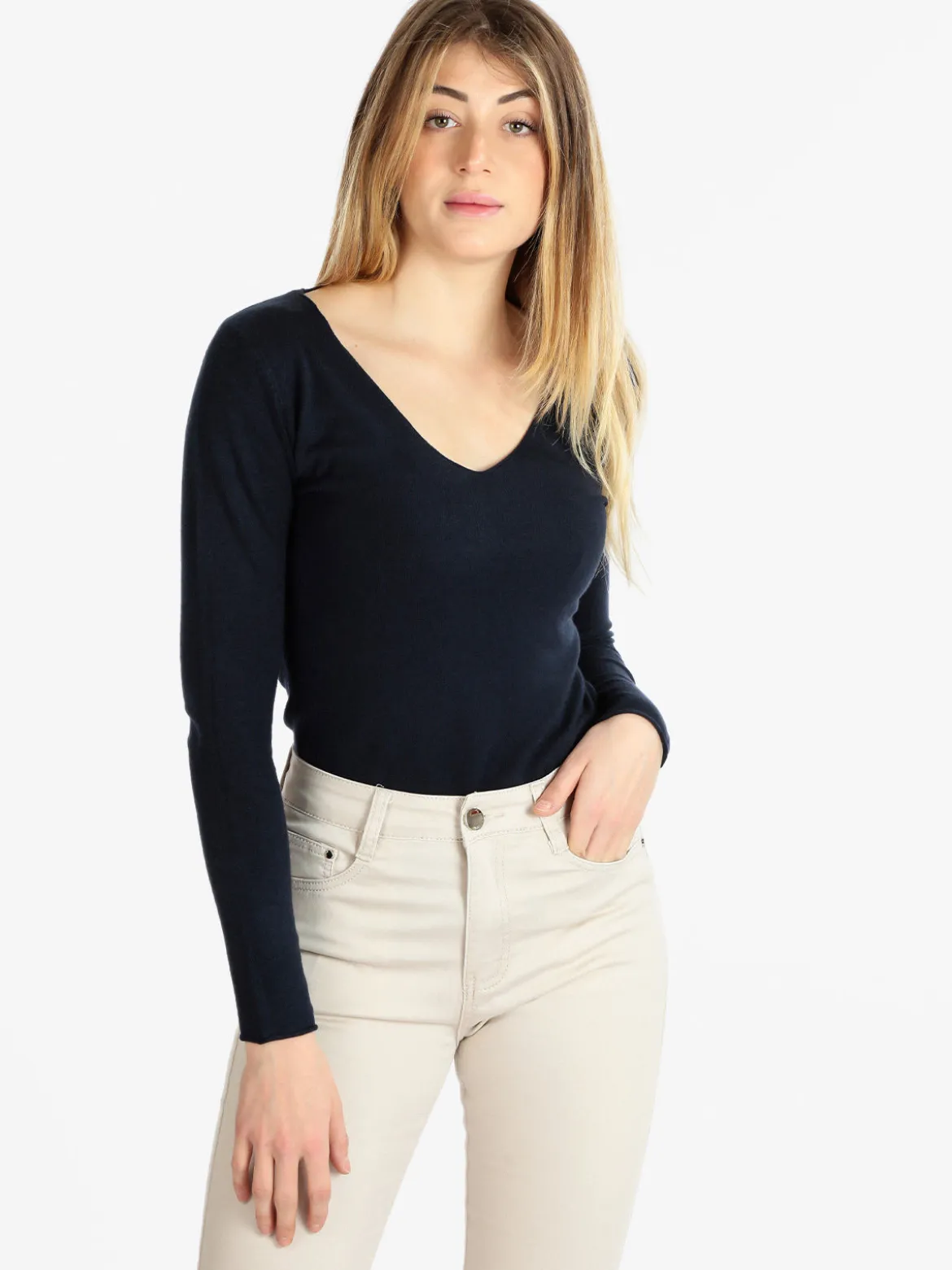 Honey Winter Pullover donna con scollo a V