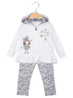 Hope Star Completo da neonata 3 pezzi con cappuccio e leggings fiorati