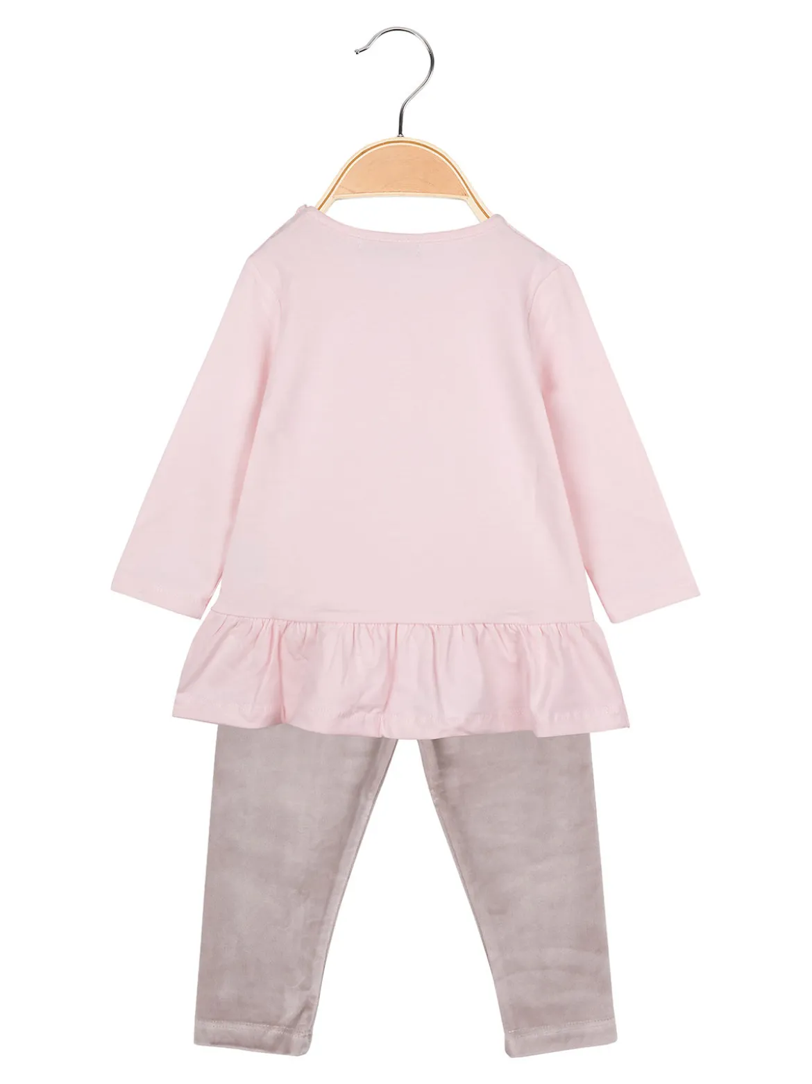 Hope Star Completo lungo da neonata con maglietta e leggings in ciniglia - rosa