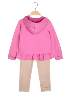 Hope Star Completo 3 pezzi da bambina con cappuccio e zip - fucsia