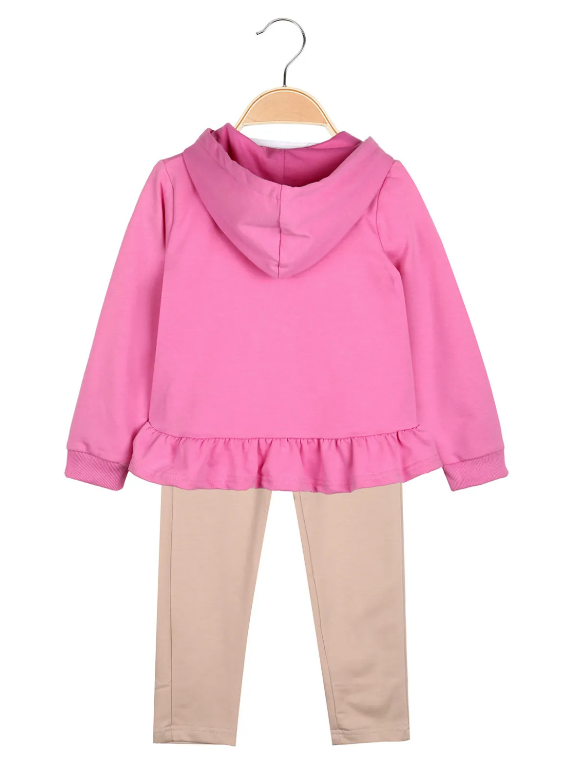 Hope Star Completo 3 pezzi da bambina con cappuccio e zip - fucsia