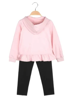 Hope Star Completo 3 pezzi da bambina con cappuccio e zip - rosa
