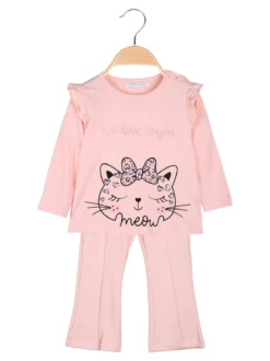 Hope Star Completo 2 pezzi da neonata con maglietta e leggings a costine - rosa