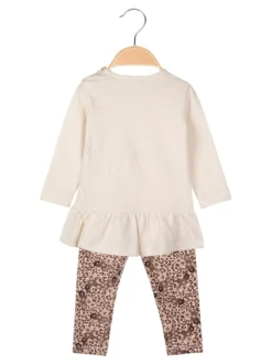 Hope Star Completo 2 pezzi da neonata con maglietta e leggings a fantasia - panna