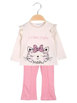 Hope Star Completo 2 pezzi da neonata con maglietta e leggings a costine - beige