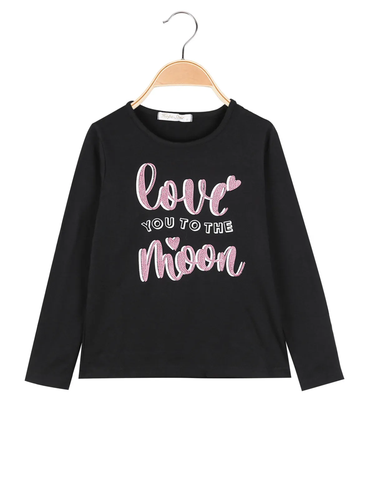 Hope Star Maglietta da ragazza con strass - nero