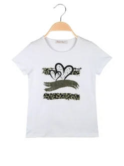 Hope Star T-shirt da bambina in cotone con stampa cuori