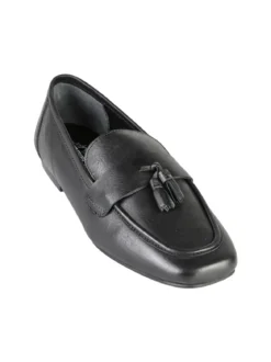 Hosis Mocassini donna in vera pelle con nappine