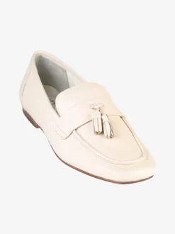 Hosis Mocassini donna in vera pelle con nappine