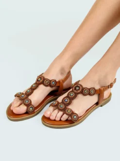 Hosis Sandali donna bassi con perline