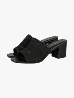 Ideal Shoes Ciabatte donna con tacco e fascia in tessuto