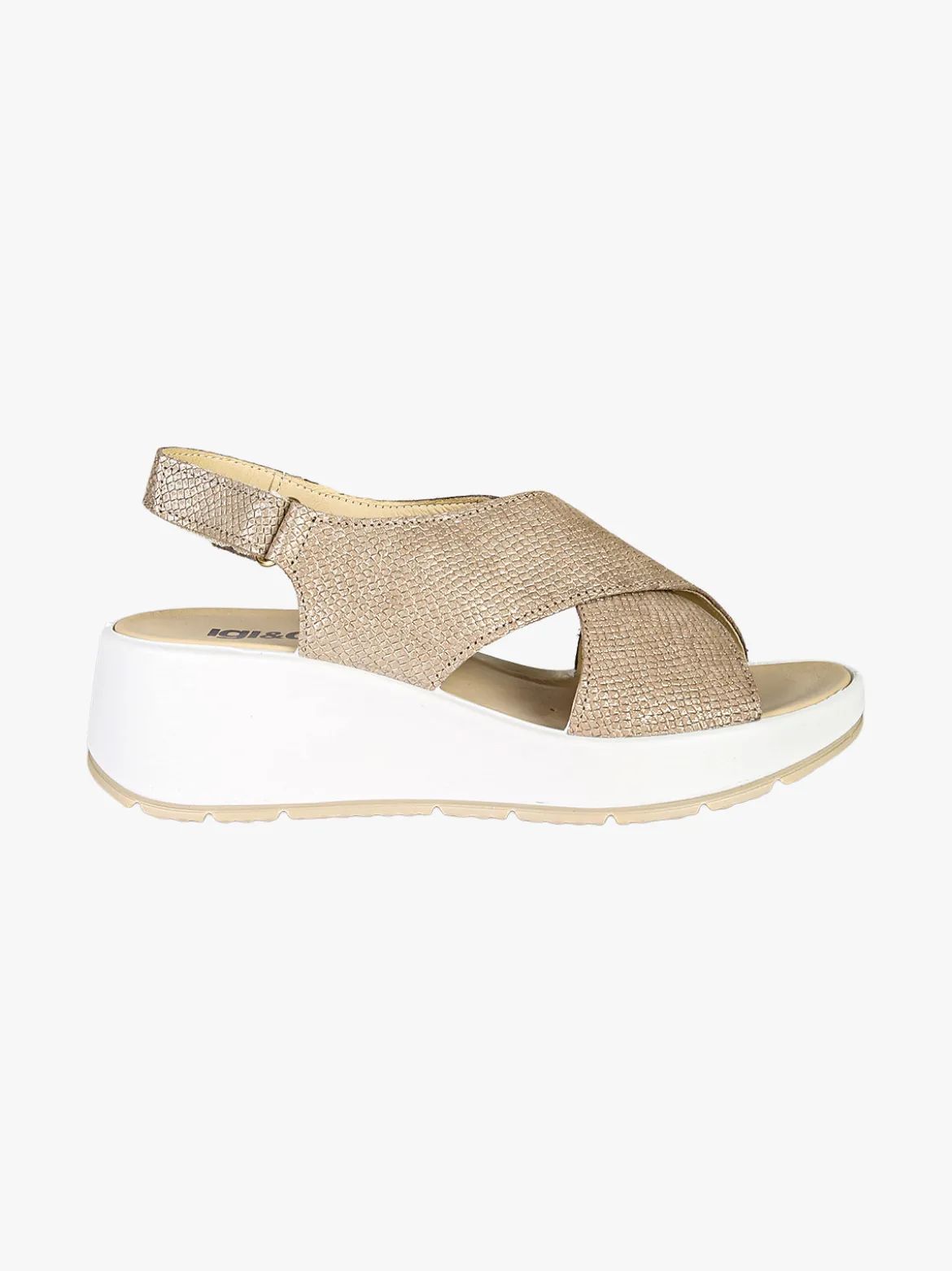Igi&Co Sandali da donna in pelle con cinturino a strappo - champagne
