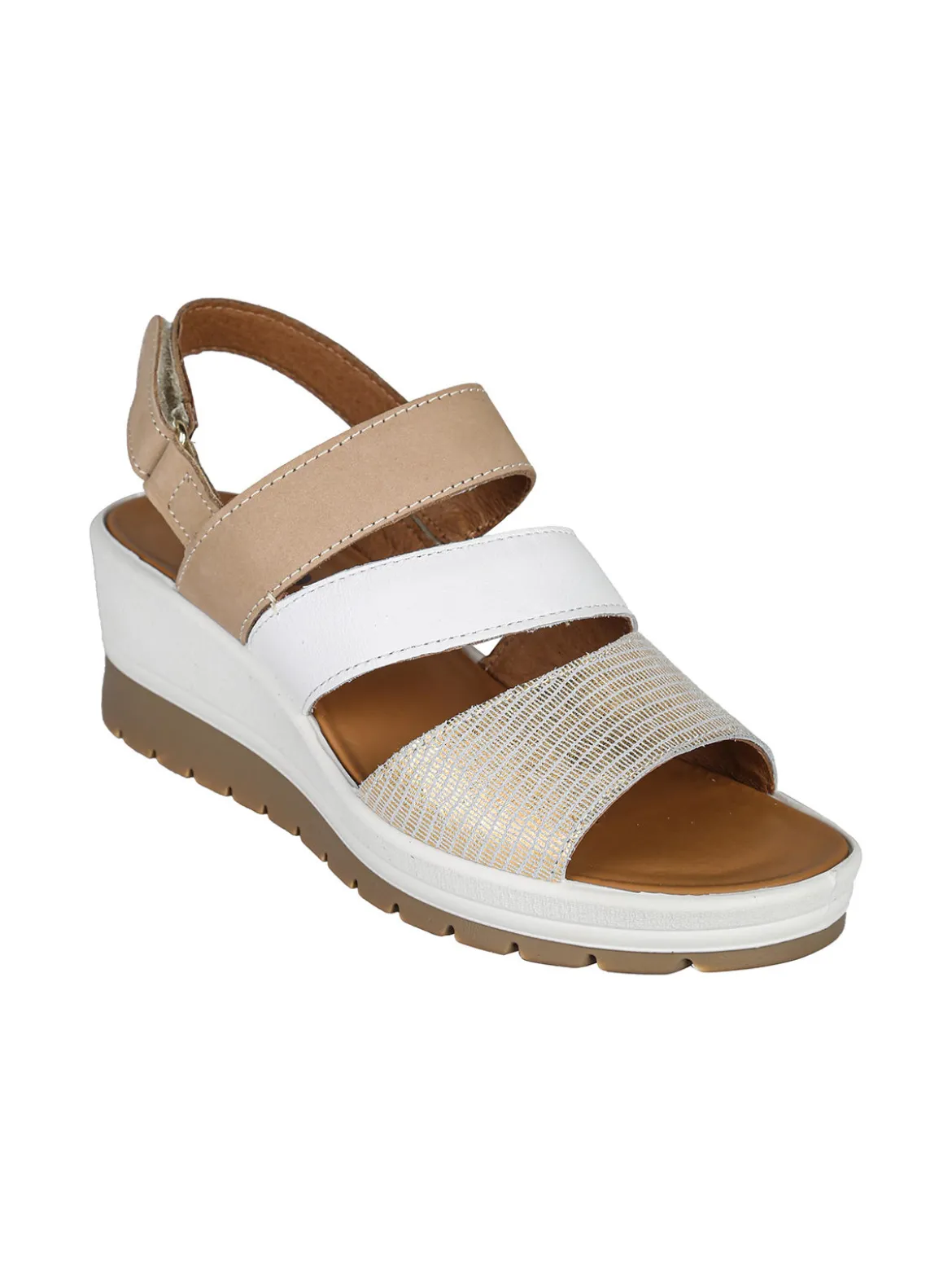 Igi&Co Sandali donna in pelle con zeppa e cinturini a strappo