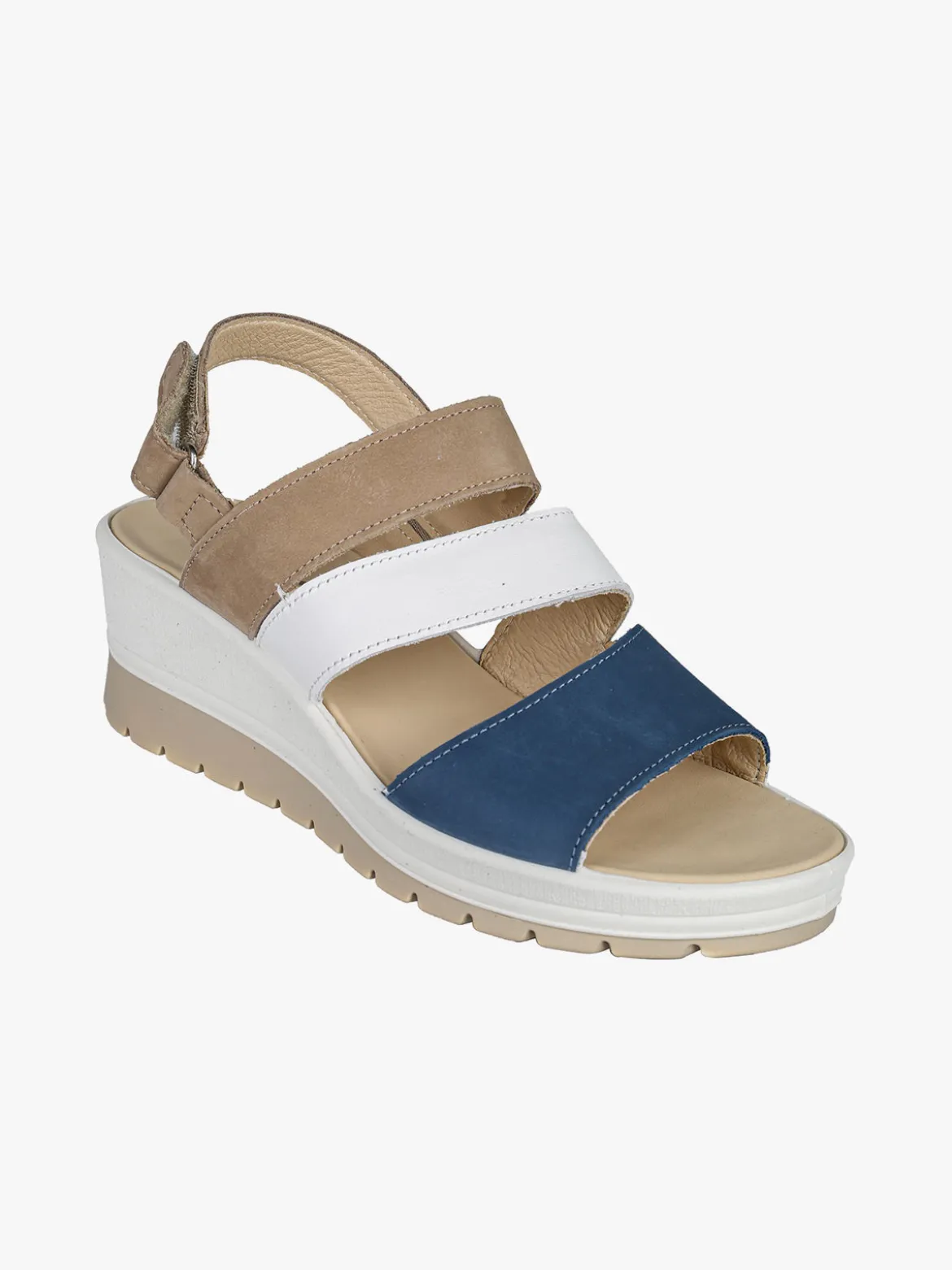 Igi&Co Sandali donna in pelle con zeppa e cinturini a strappo