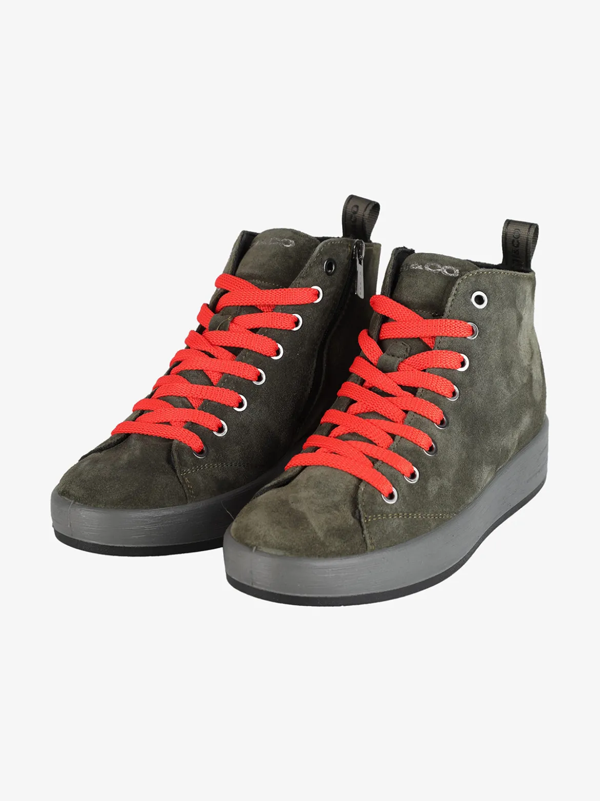 Igi&Co Sneakers alte in pelle scamosciata da donna con lacci e zip