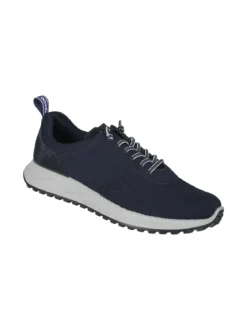Igi&Co Sneakers da uomo in maglia con plantare in pelle e lacci elastici - blu scuro
