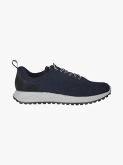 Igi&Co Sneakers da uomo in maglia con plantare in pelle e lacci elastici - blu scuro