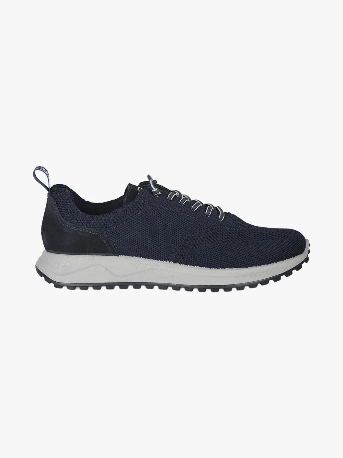 Igi&Co Sneakers da uomo in maglia con plantare in pelle e lacci elastici - blu scuro