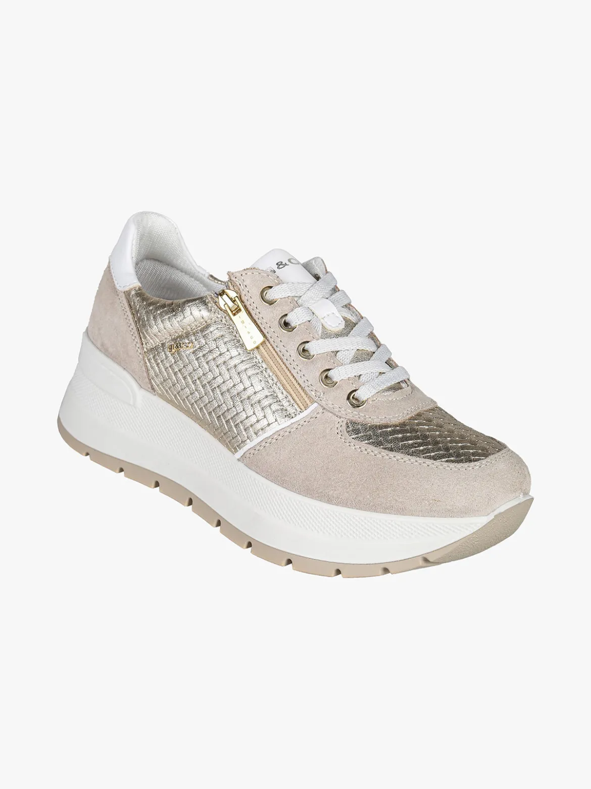Igi&Co Sneakers donna in pelle con zeppa platform