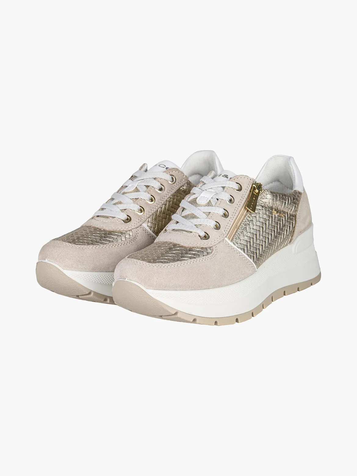 Igi&Co Sneakers donna in pelle con zeppa platform