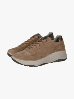 Igi&Co Sneakers donna in pelle scamosciata con zeppa - fango