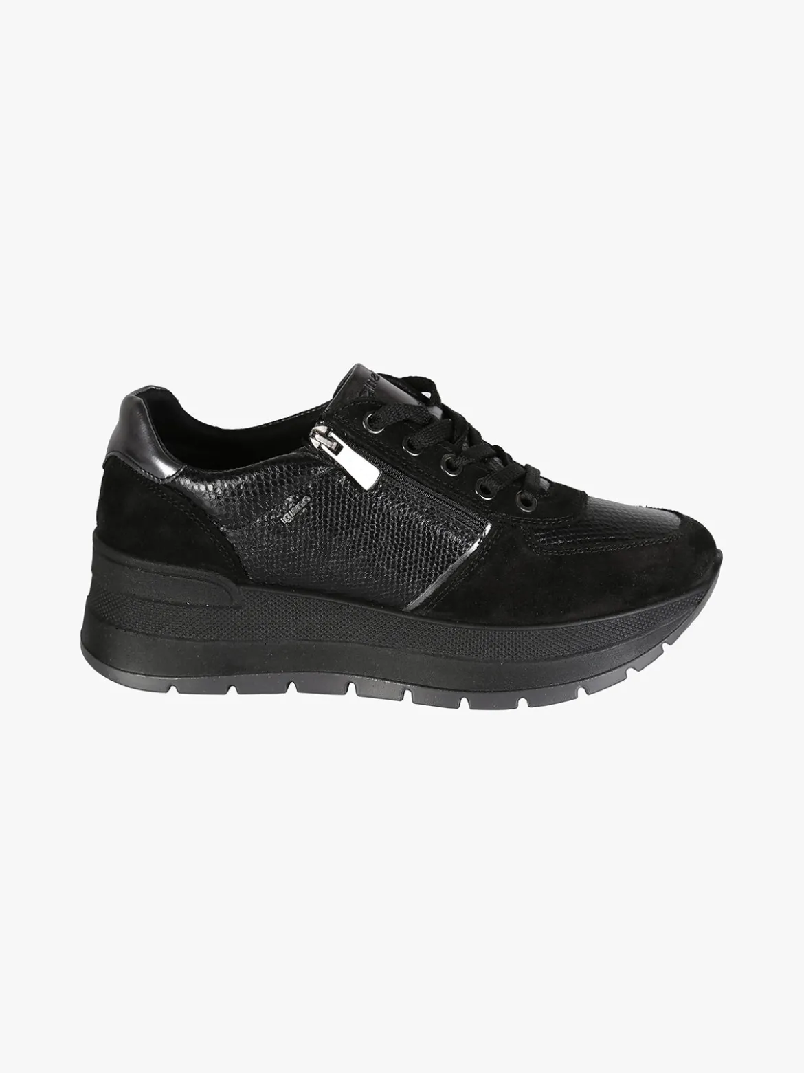 Igi&Co Sneakers donna in pelle scamosciata con zeppa platform